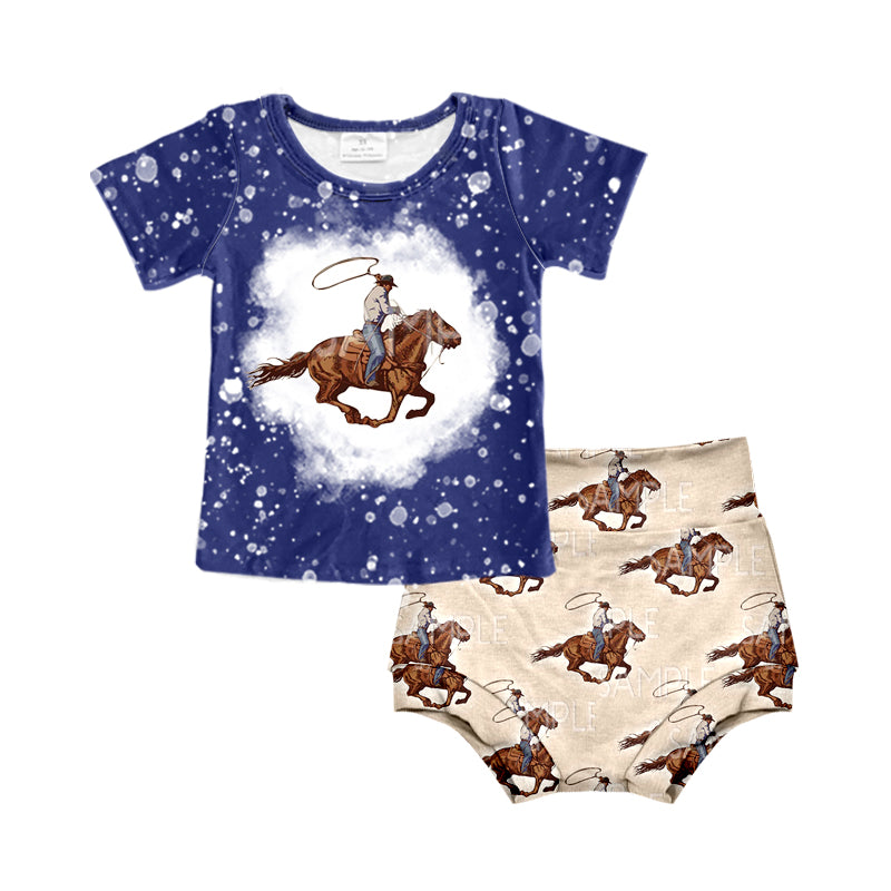 preorder Infant toddle  girls cowboy bummie set GBO0064