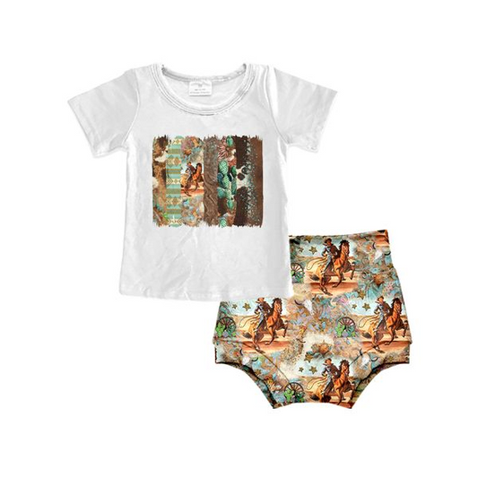 preorder Infant toddle girls western  bummie set GBO0073, Jan 3rd