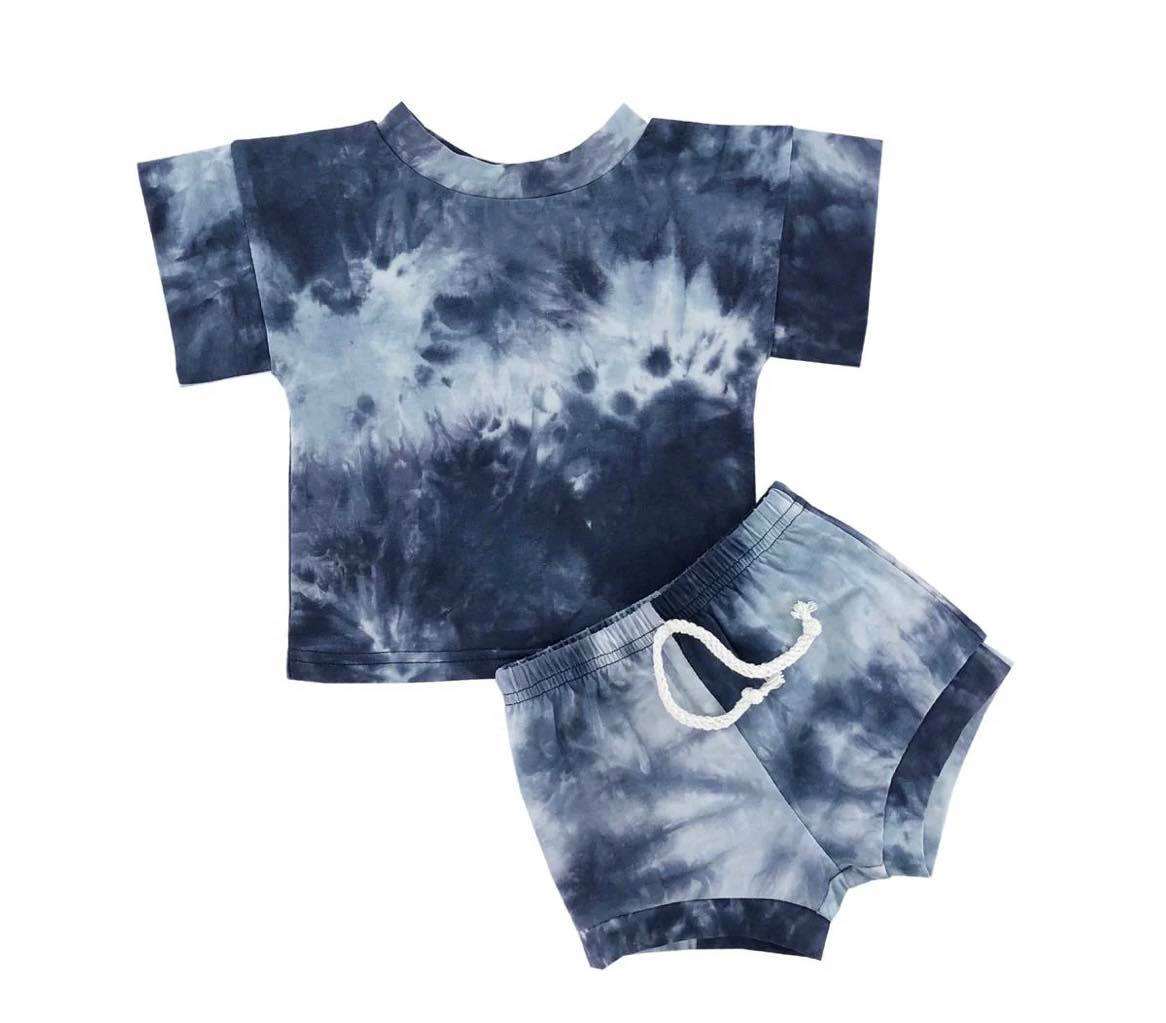 Pre-order blue tie dye wholesale bummies set