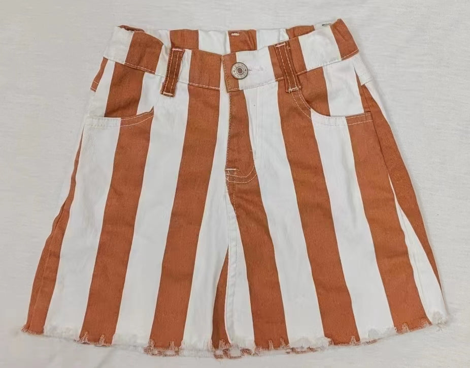 pre-order brown stripes denim skirts