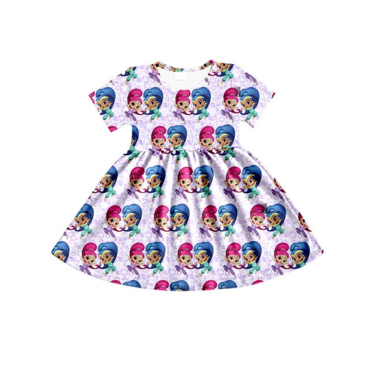 Pre-order  girls short sleeve cartoon dress, GSD0187, Nov 5th