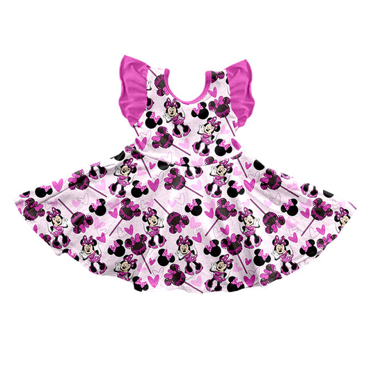 Pre-order  girls short sleeve Valentiens day cartoon dress, GSD0197, Nov 5th