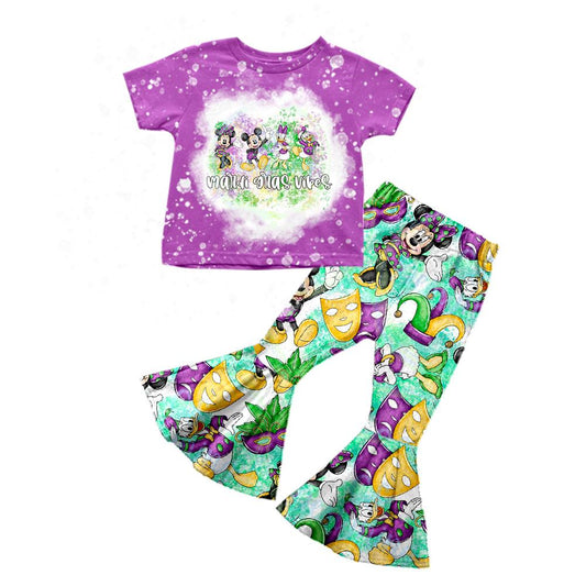 Pre-order Mardi Gras cartoon print outfit, GSPO0375, Nov 20th