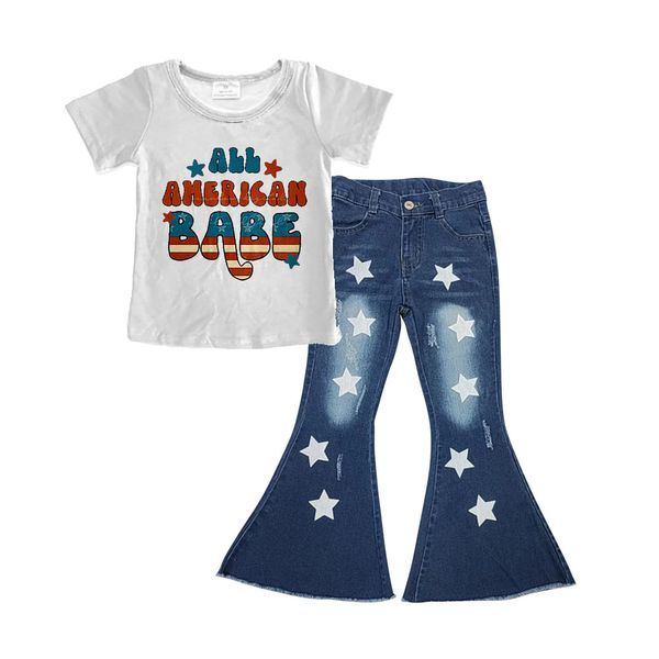 preorder American babe top denim bell bottoms pants July 4th outfit