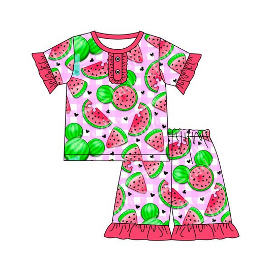 Pre-order Toddle girls short sleeve watermelon outfit GSSO0171, Jan 3rd