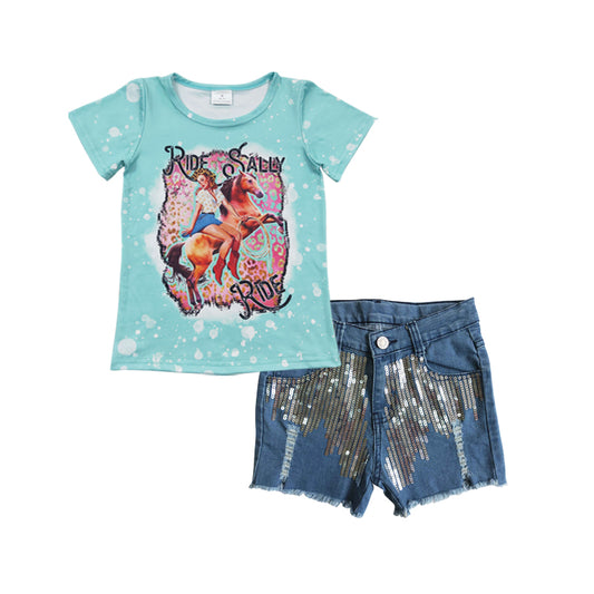 western cowgirl wholesale denim jeans shorts outfit