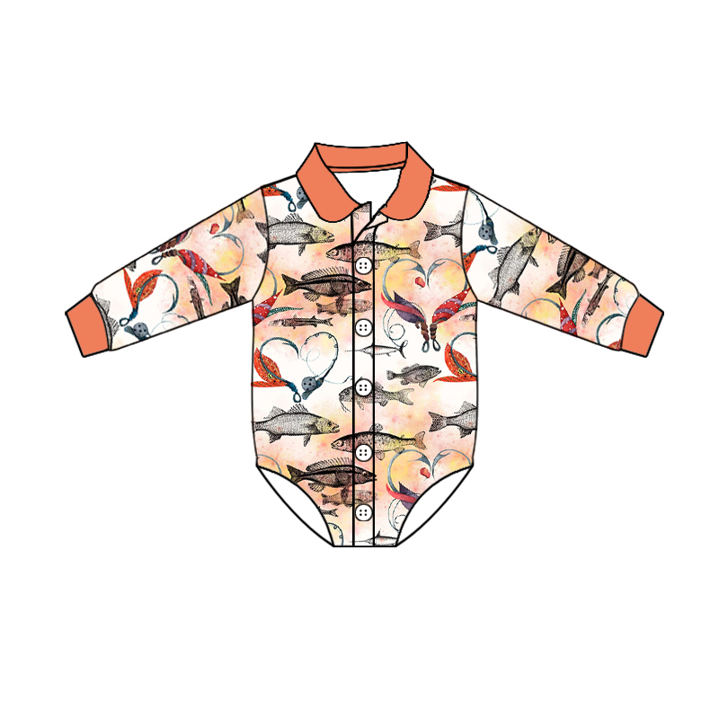 Pre-orde boys fishing tshirt romper , Oct 20th