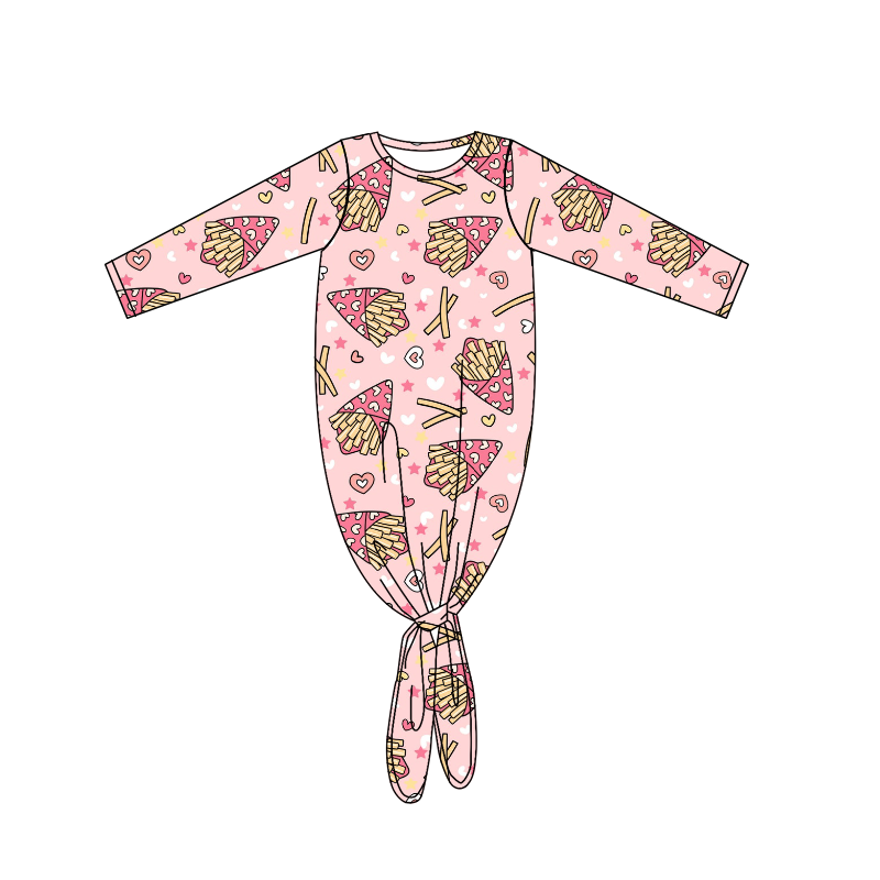 preorder Newborn fries print gown