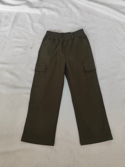 preorder dark green wide leg cargo pants