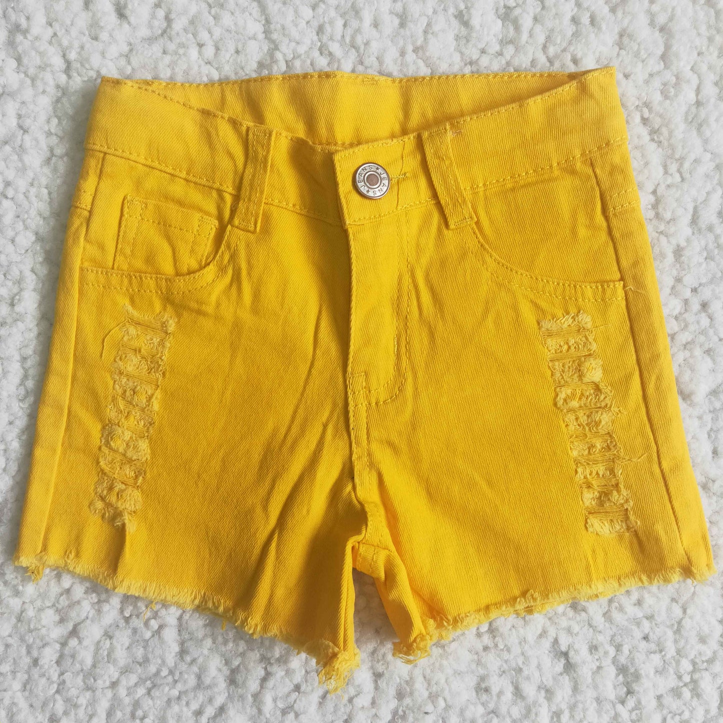 Baby girls yellow denim shorts