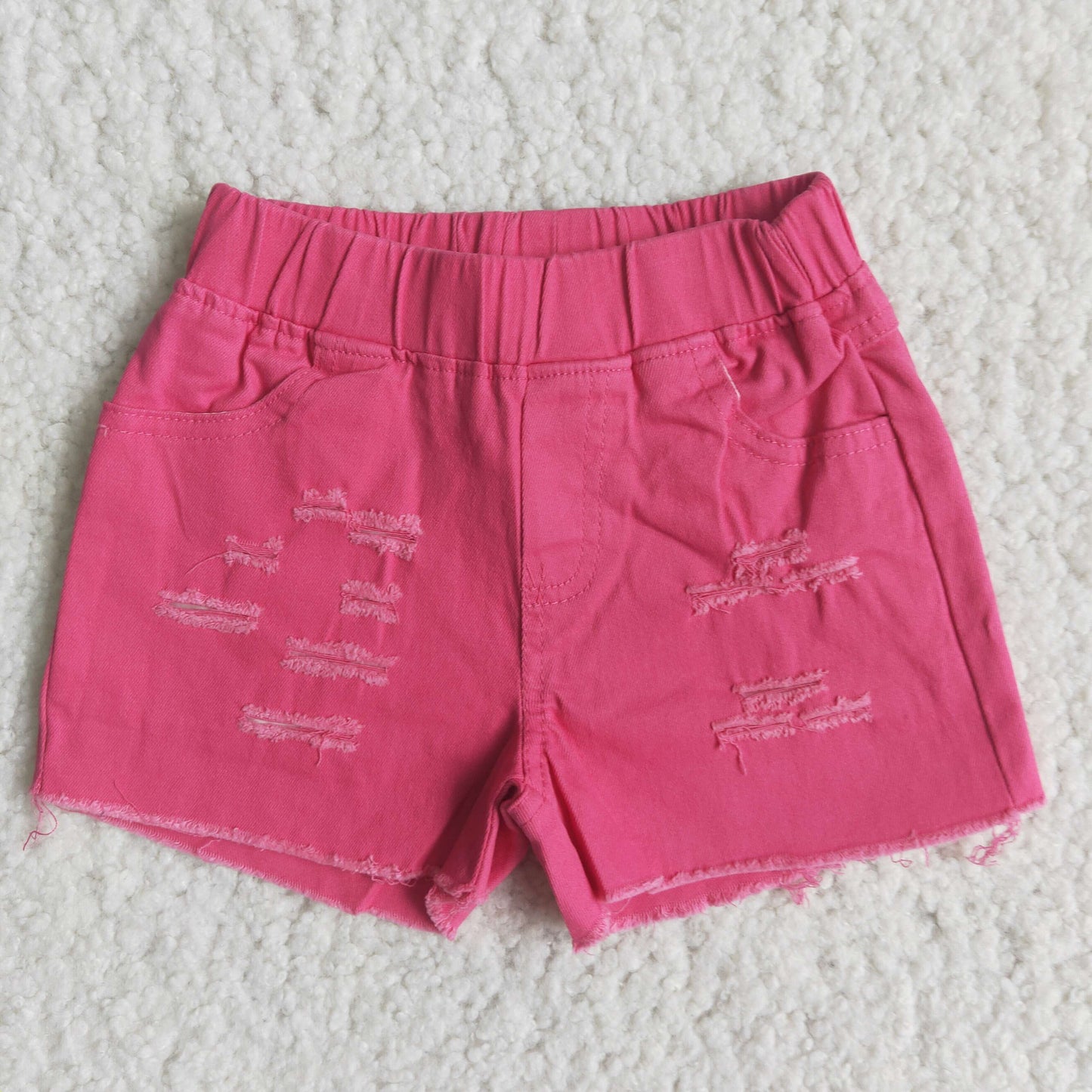 Girls hot pink denim shorts