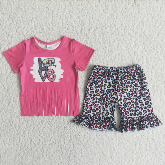 Girls leopard print summer outfit