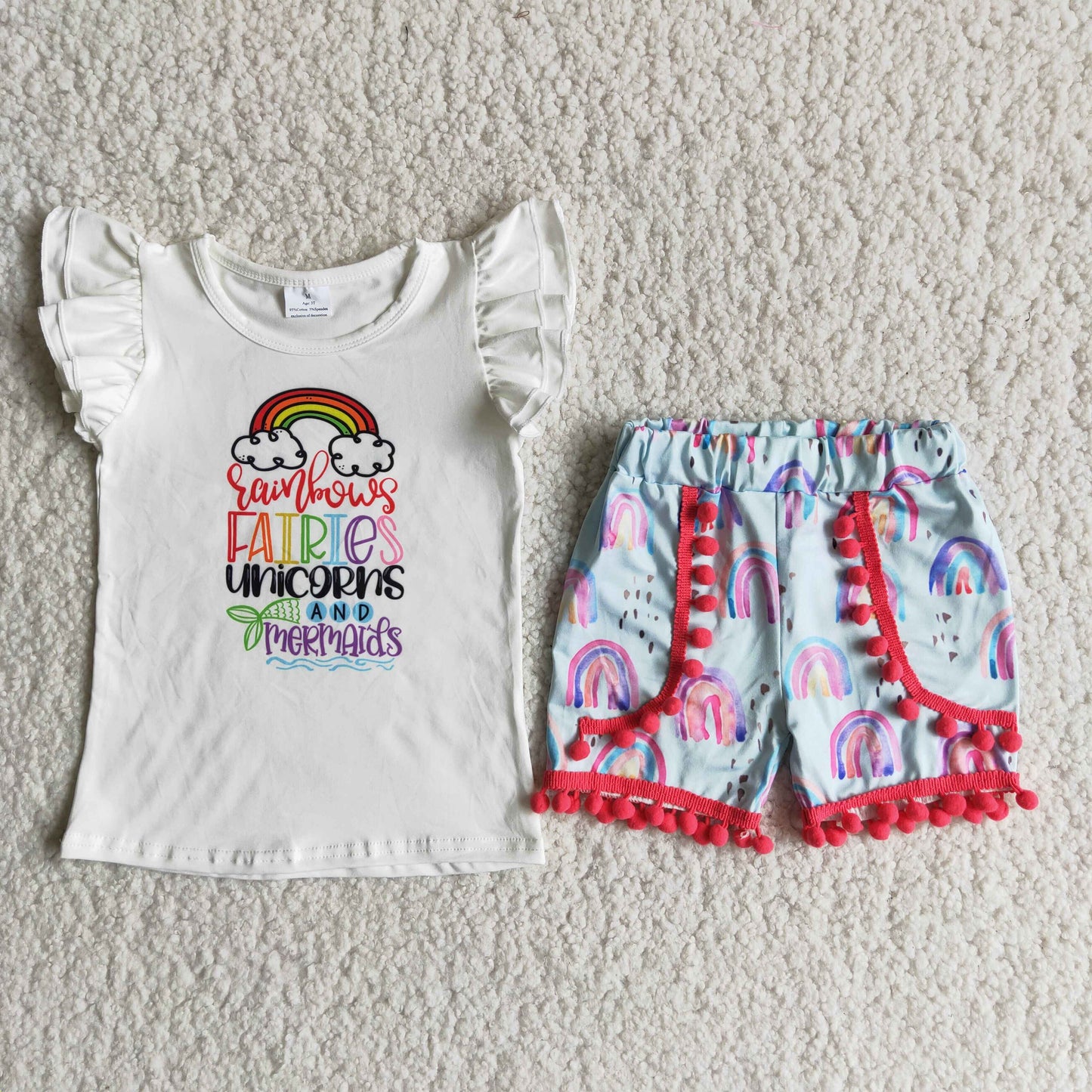 Girls rainbow design summer outfit