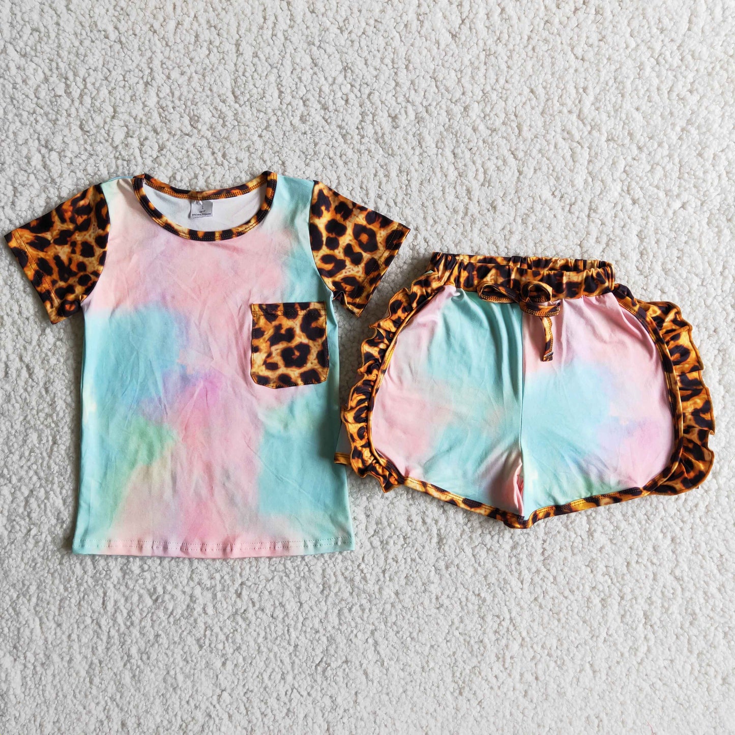 Girls tie dye print summer outfit