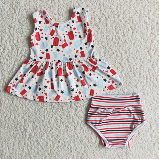 Girls July 4th bummies set