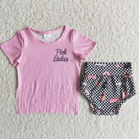 Girls pink bummies set