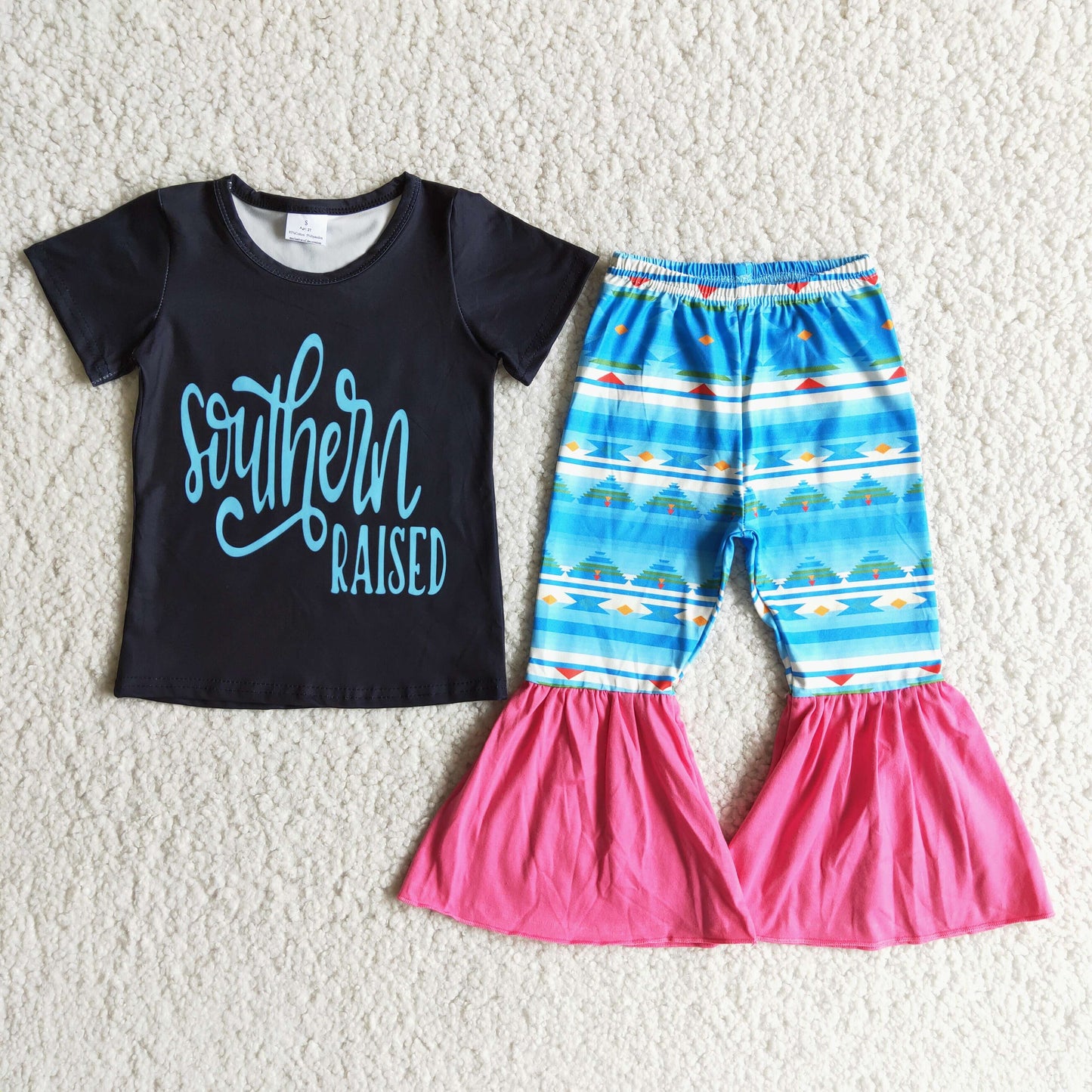 Southern raised design 2pcs summer outfit