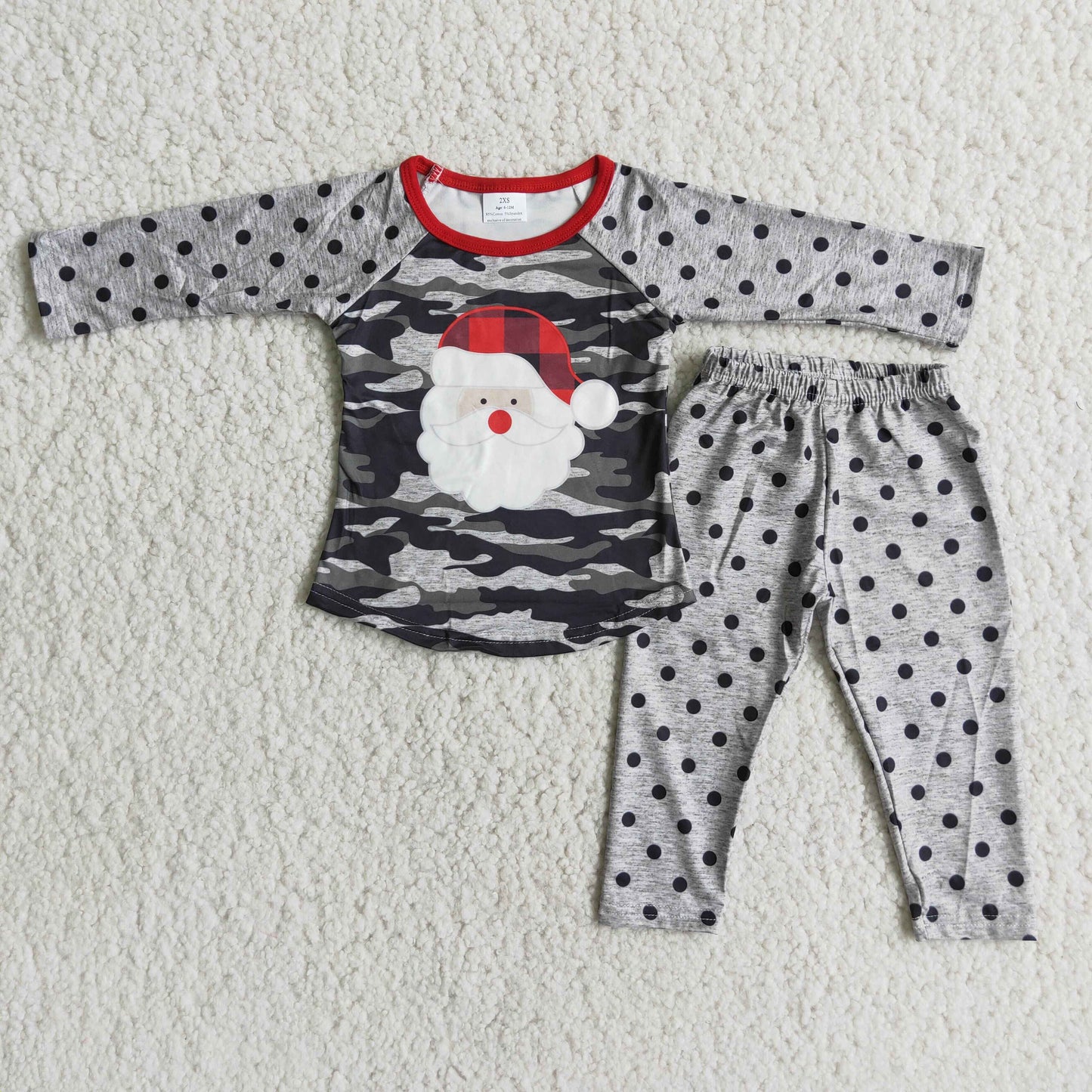 Infant Toddle Girls Santa Print Christmas Outfits