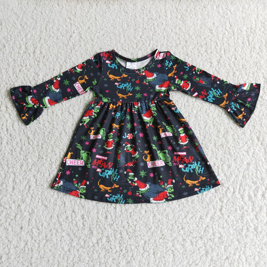 girls  long sleeve Christmas dress