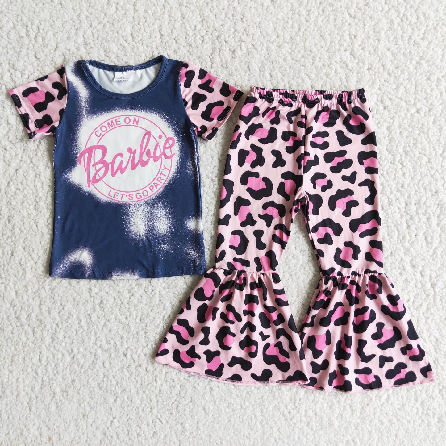 Baby girls pink doll summer clothes
