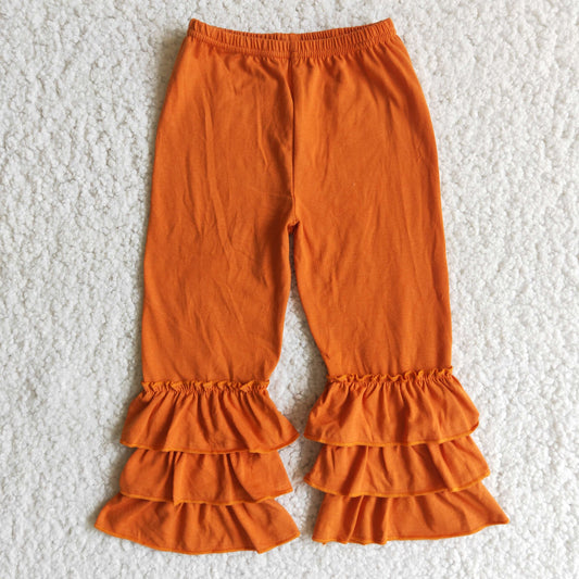 girls orange cotton pants