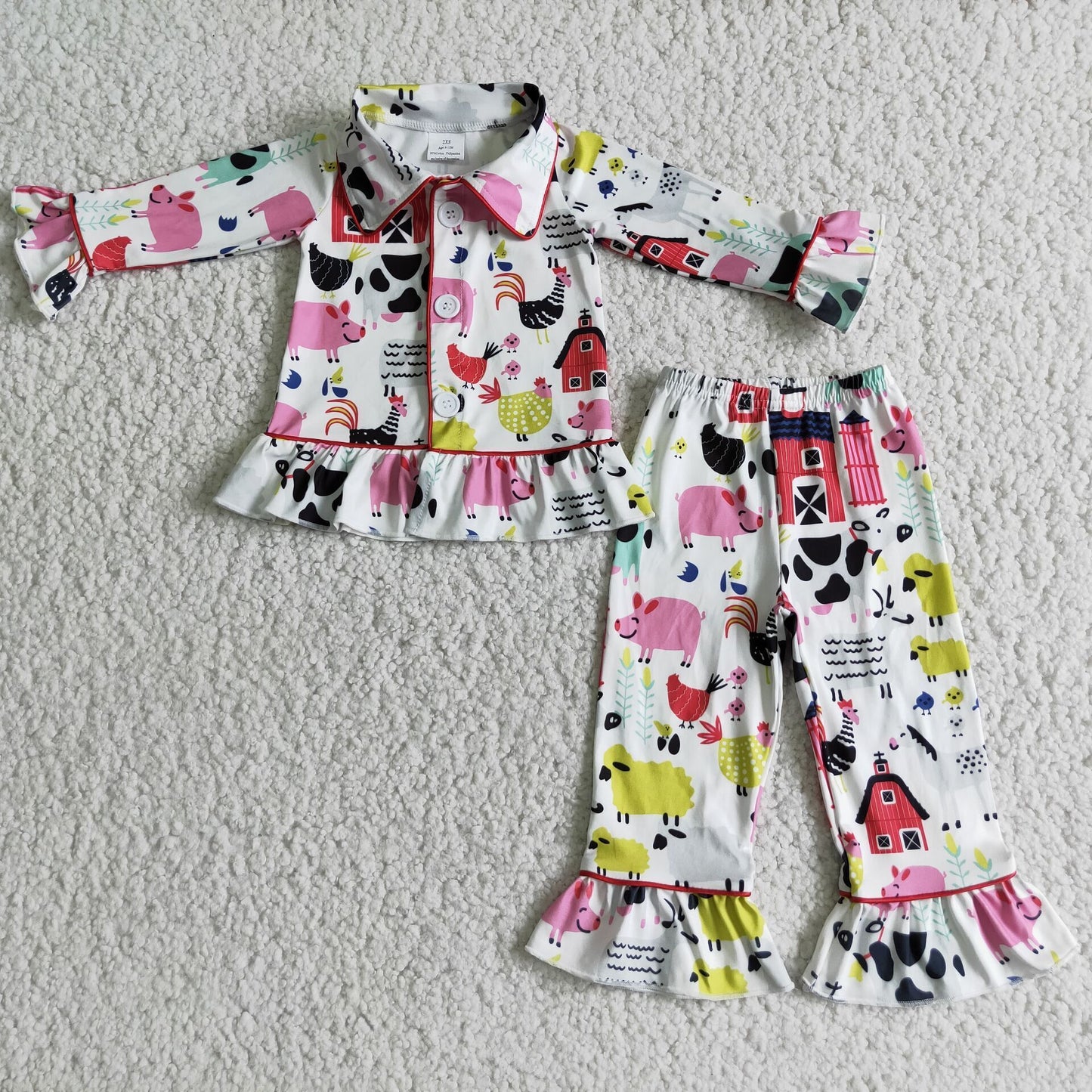 Toddle girls farm design 2pcs pajama sets