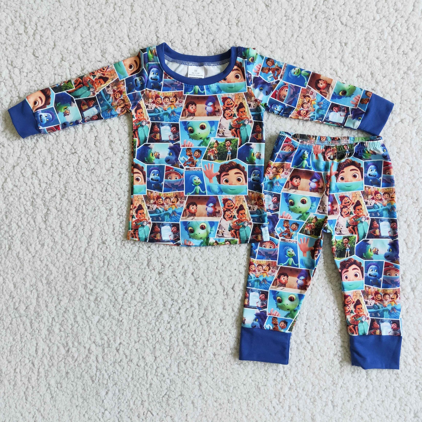 baby boys long sleeve cartoon pajama set