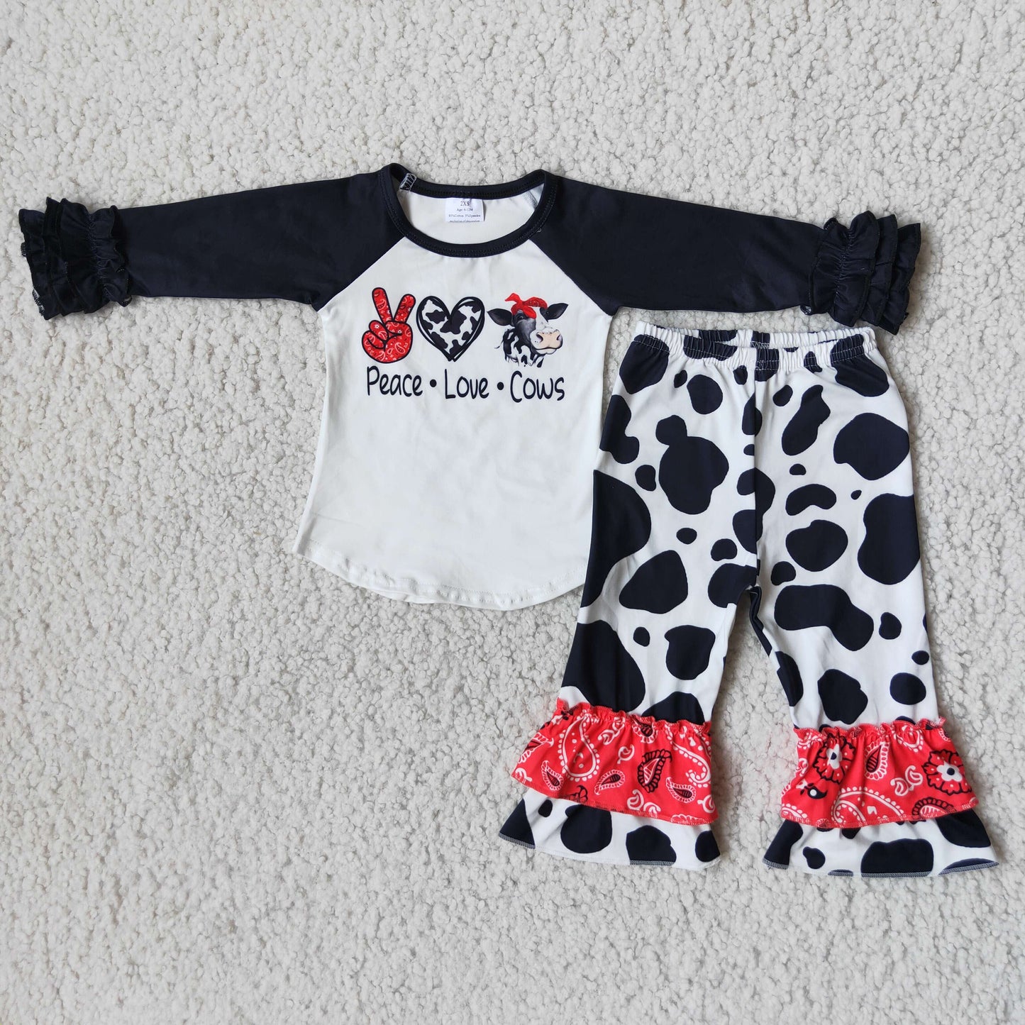 Baby girls cow print fall clothes