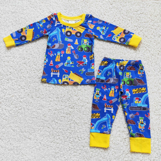 boys long sleeve cartoon pajama set