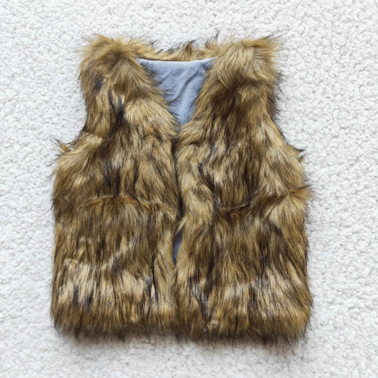 Girls faux fur vest