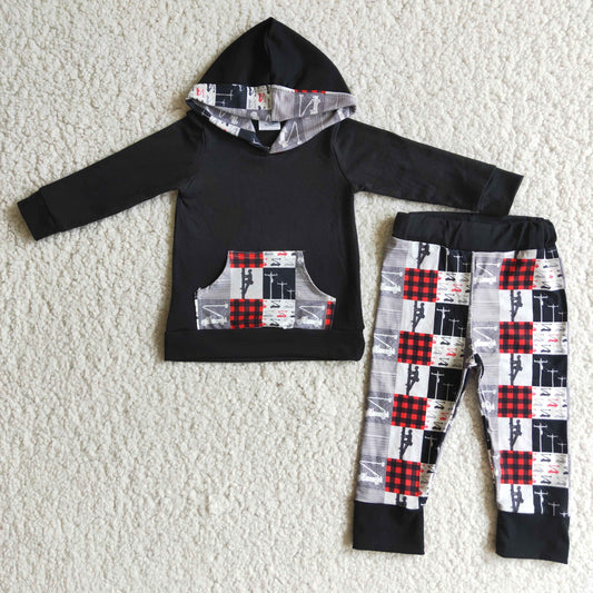 baby boys fall winter hoodie set