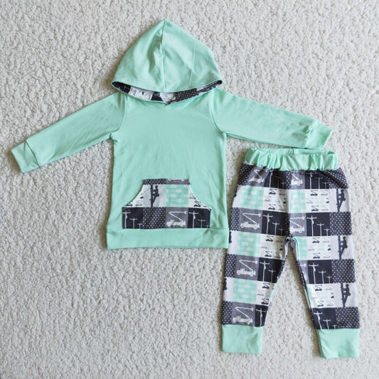 baby boys fall winter hoodie set