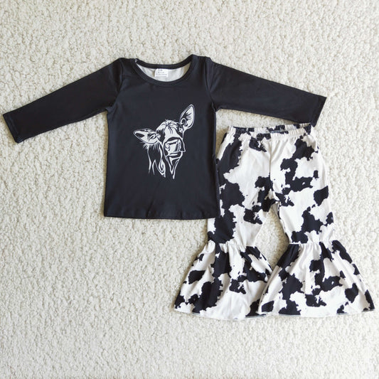 Baby girls heifer print fall clothes