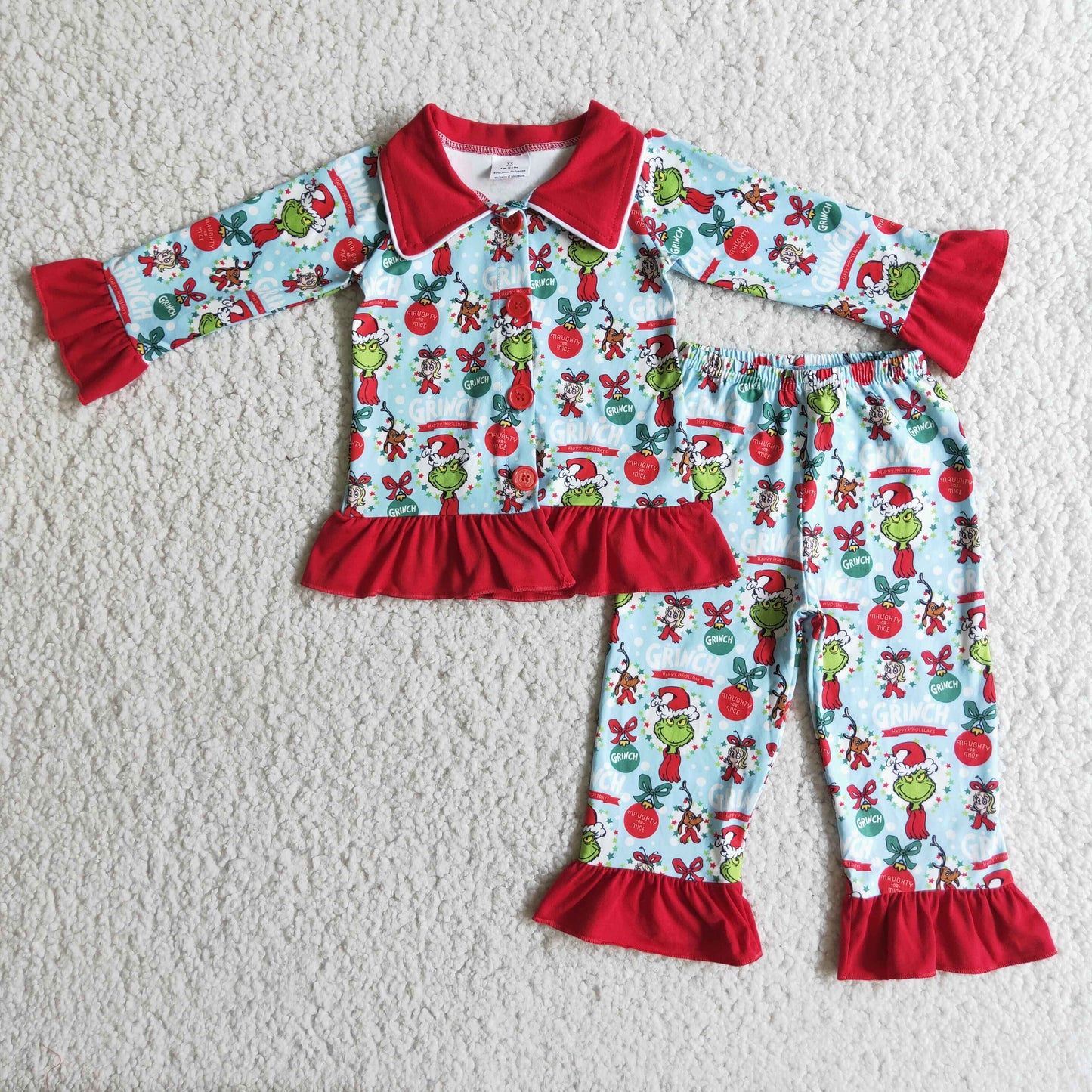 baby girls Christmas design pajama set