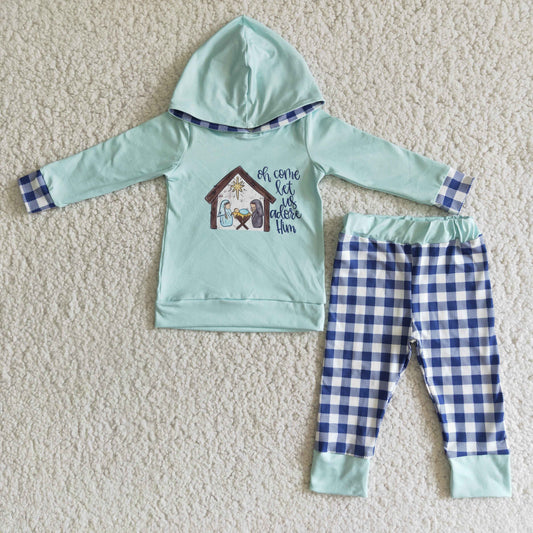 baby boys Christmas hoodie set