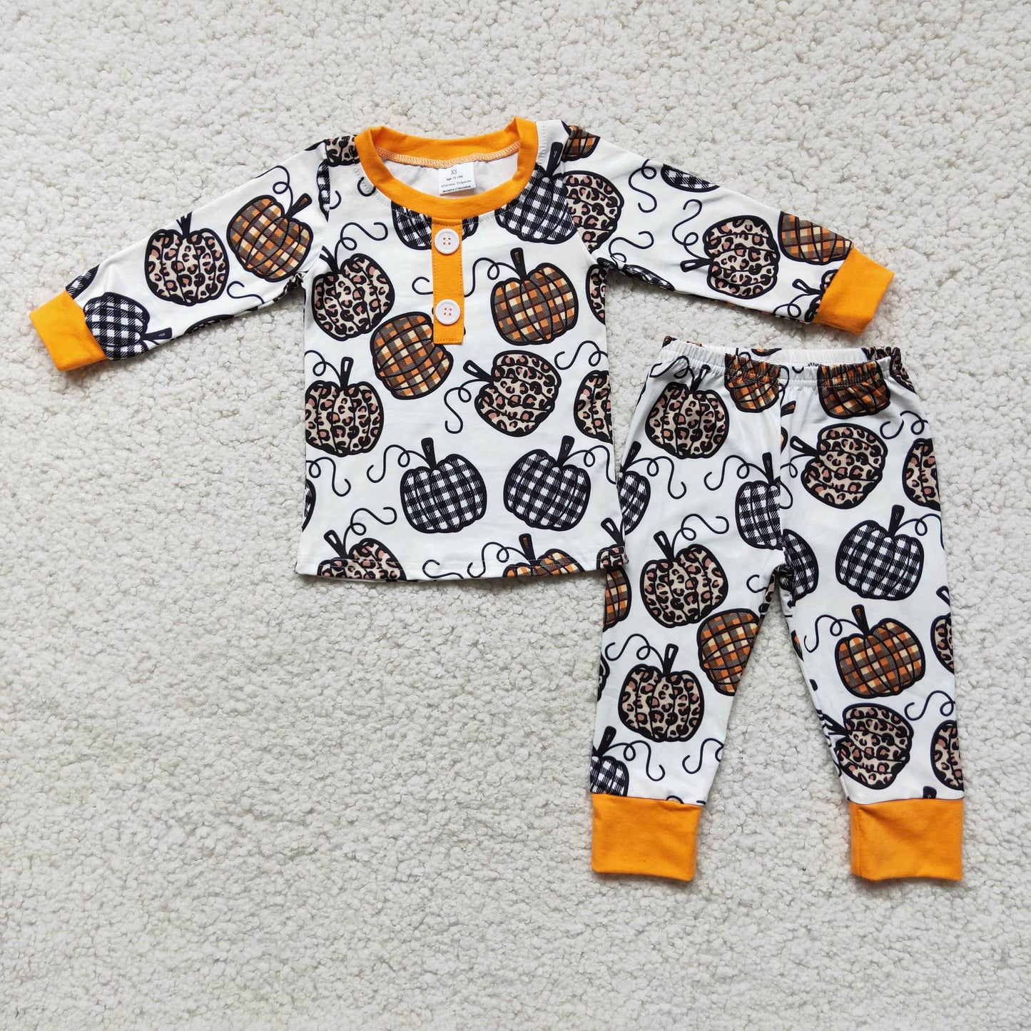 Baby boys pumpkin pajama set