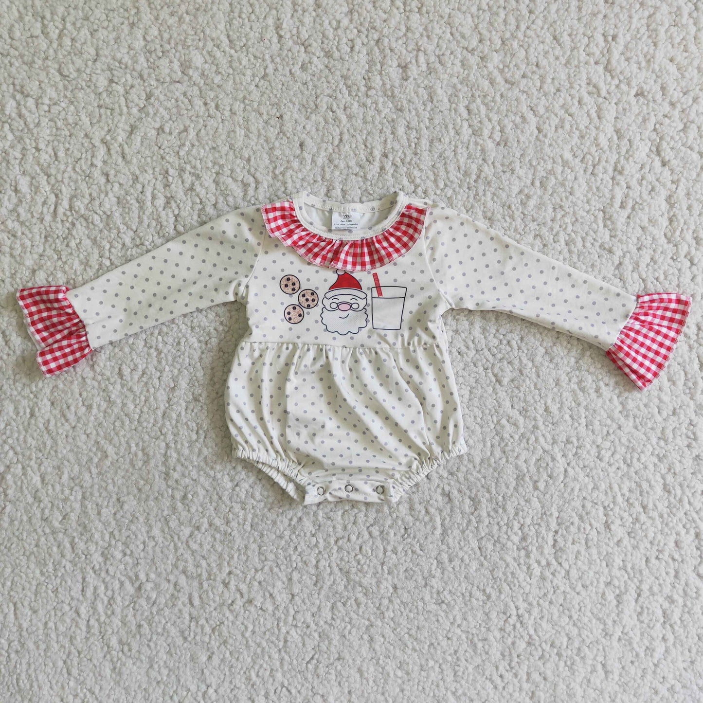 Girls long sleeve Christmas romper