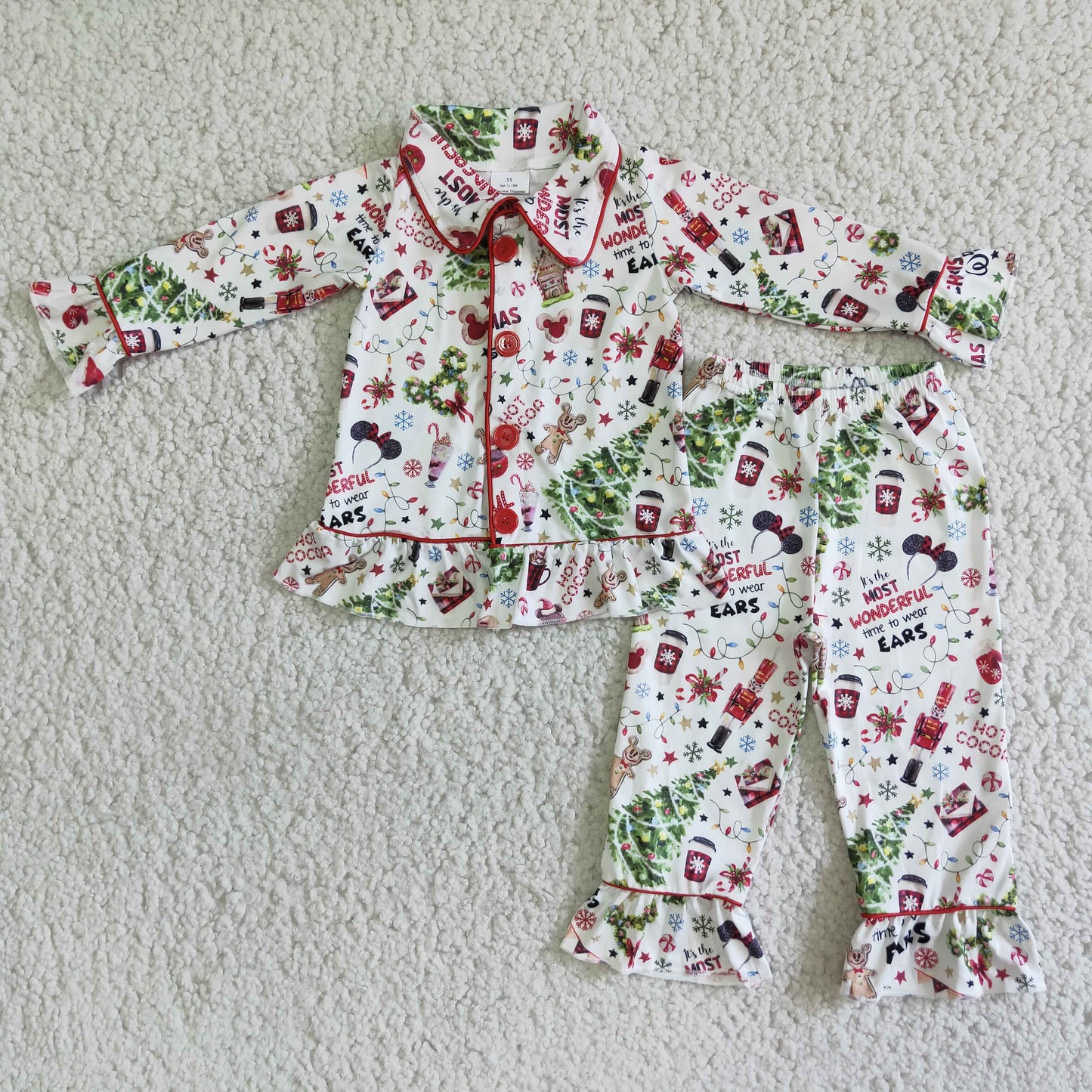 baby girls Christmas pajama set