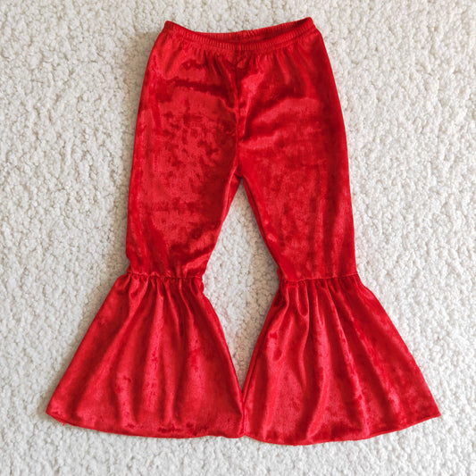 red velvet pants