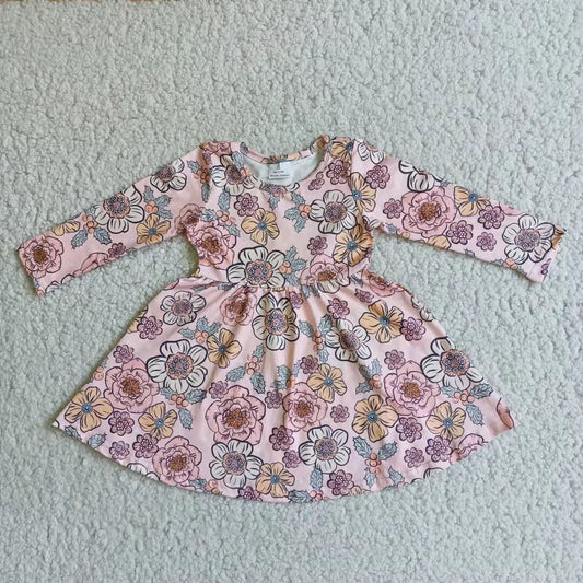 Baby girls long sleeve floral dress