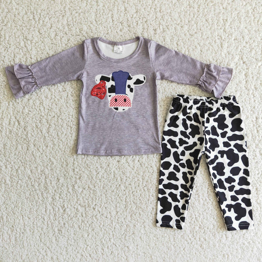 baby girls cow print 2pcs outfit