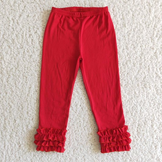 baby girls solid red icing ruffle pants