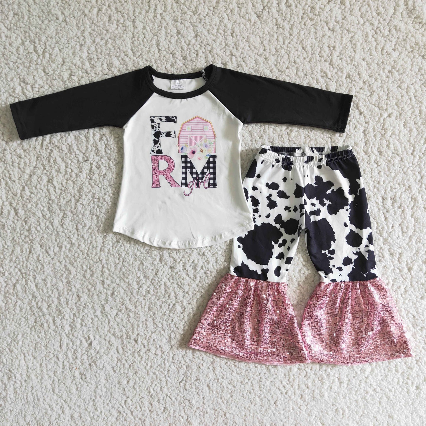 Baby girls farm design 2pcs outfit