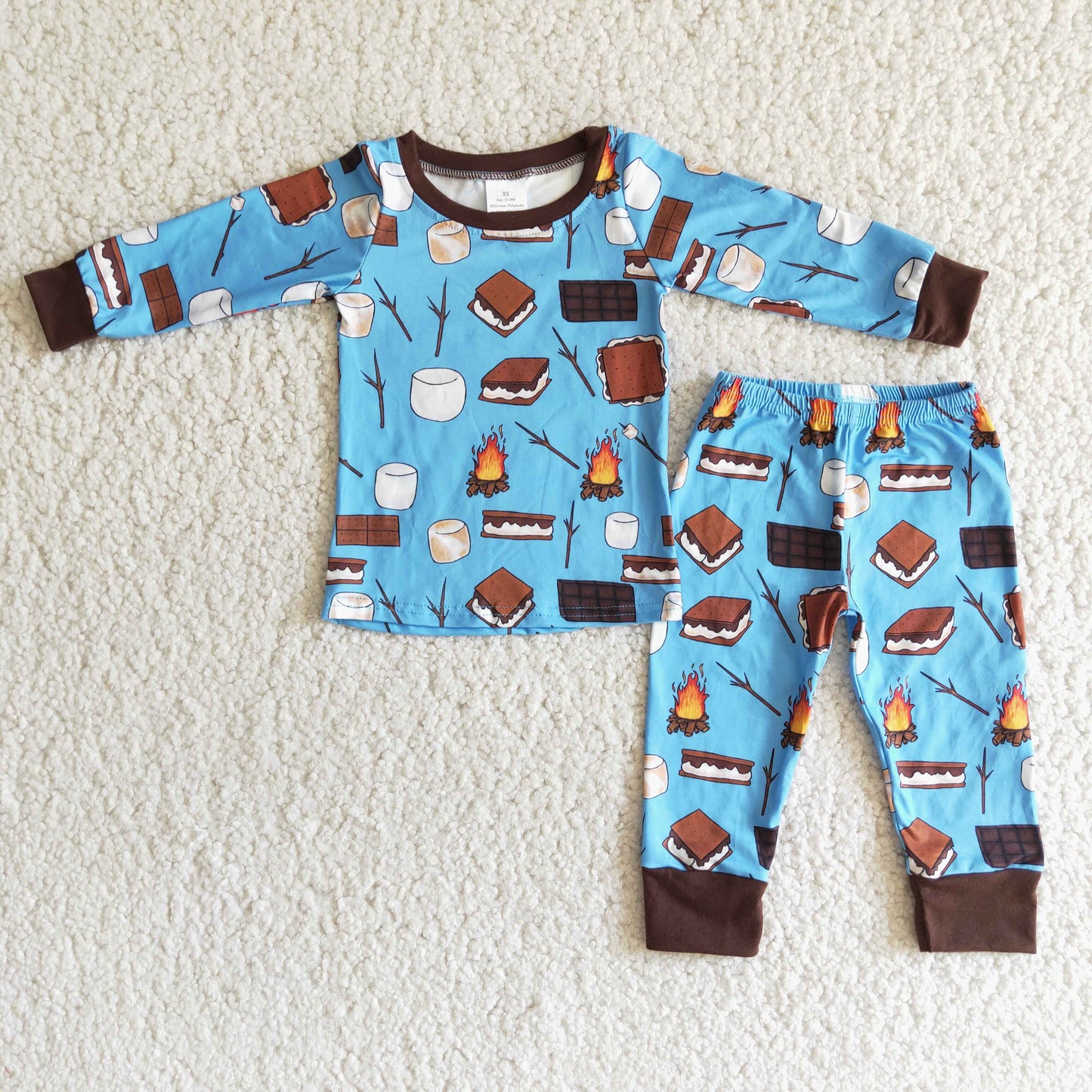 Baby boys blue print pajama set