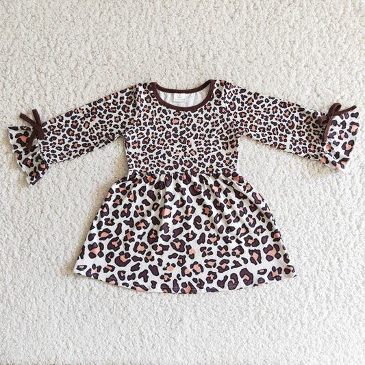 Baby girls long sleeve leopard dress