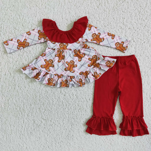 Baby girls big bow matching Christmas outfit