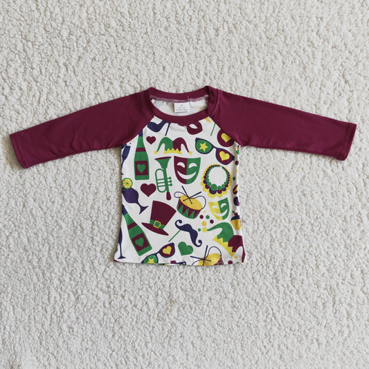 baby boys Mardi Gras  long sleeve top