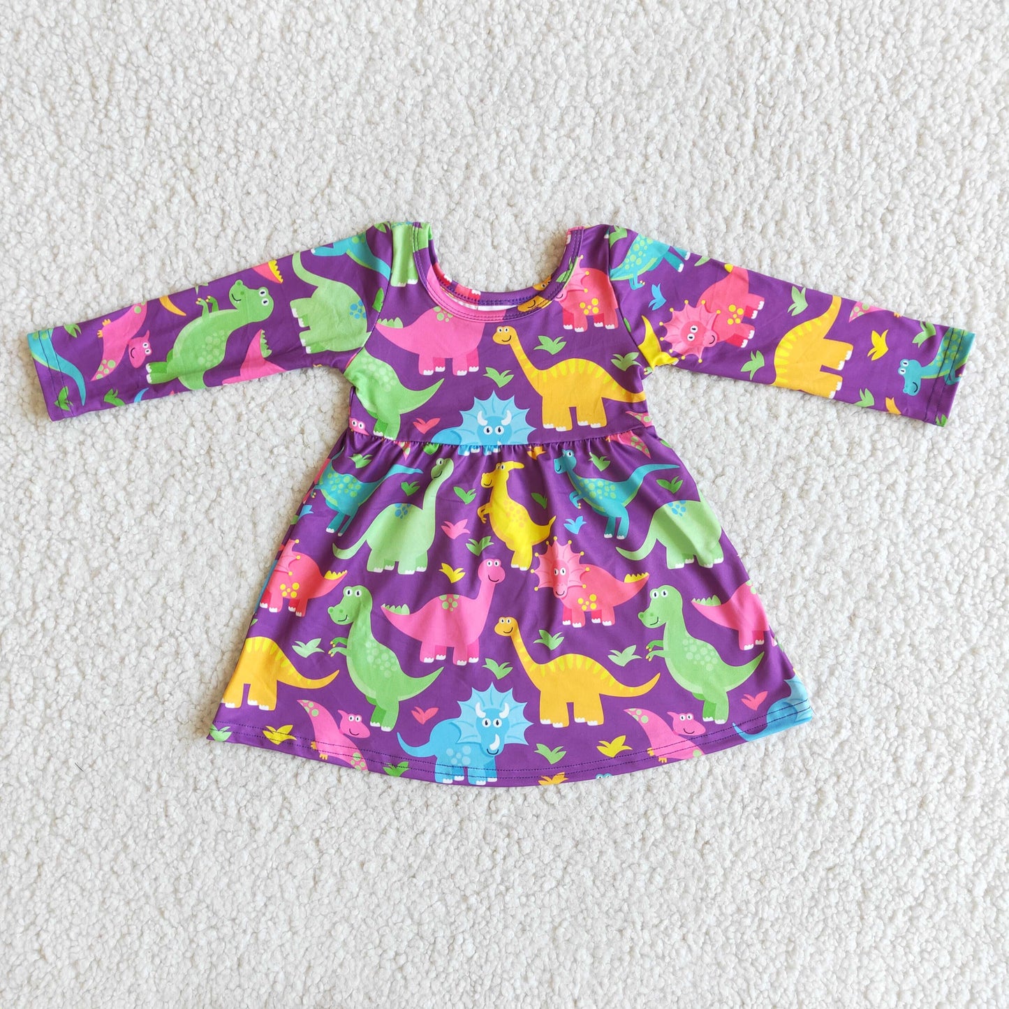 Baby girls long sleeve Dinosaur  dress