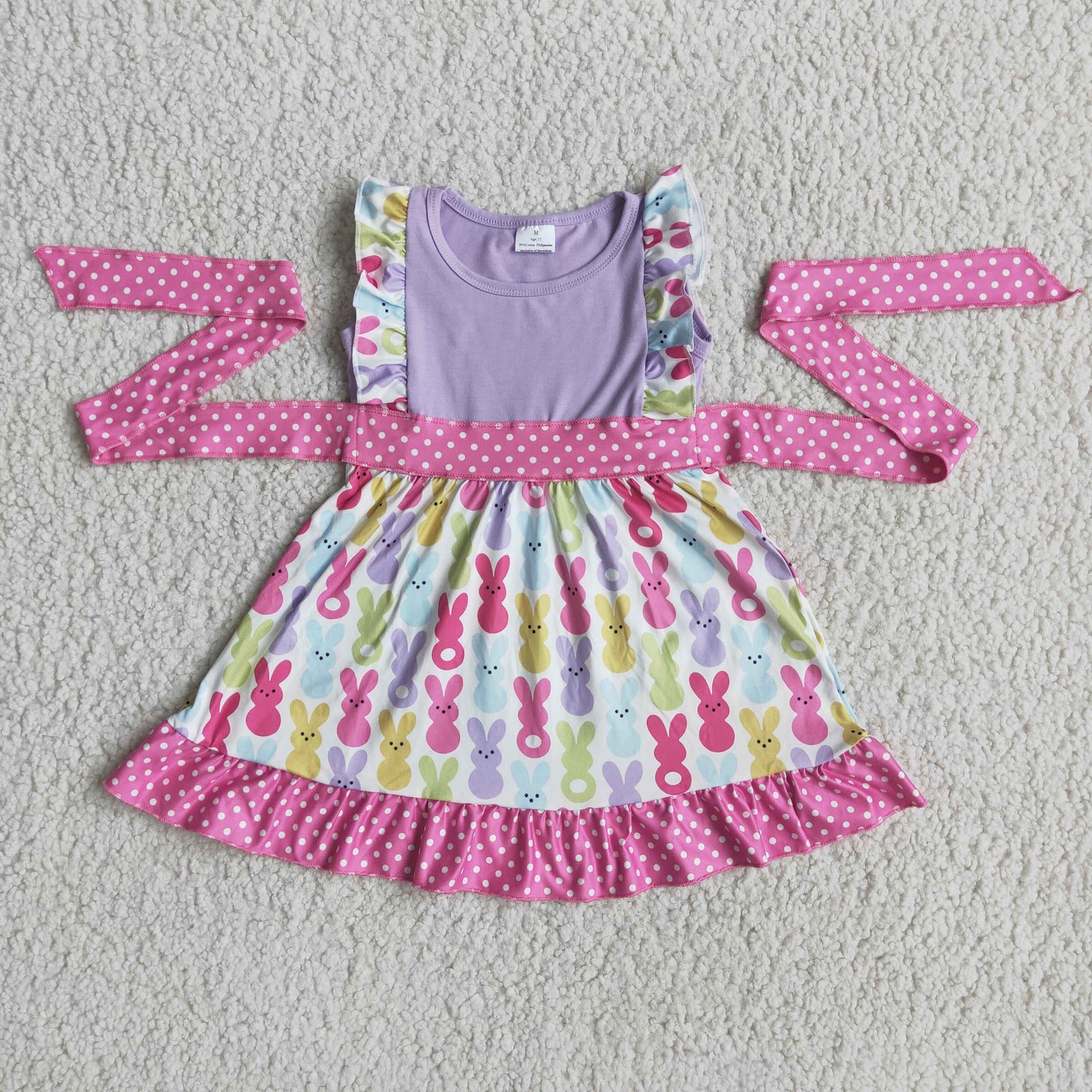 Baby girls Easter dress with sash