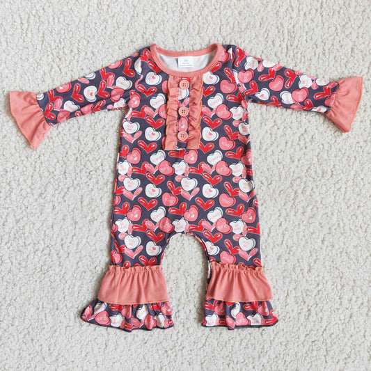 baby girls  long sleeve Valentines day romper